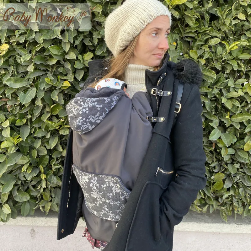 Winter Cover Babywearing - Grey/Flora