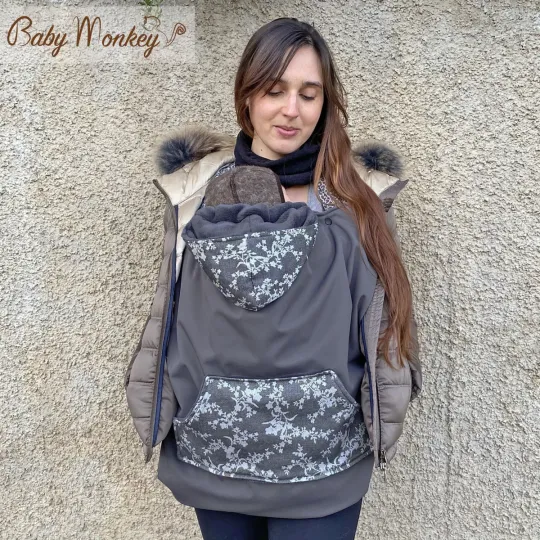 Cover Babywearing invernale - Grigio/Flora