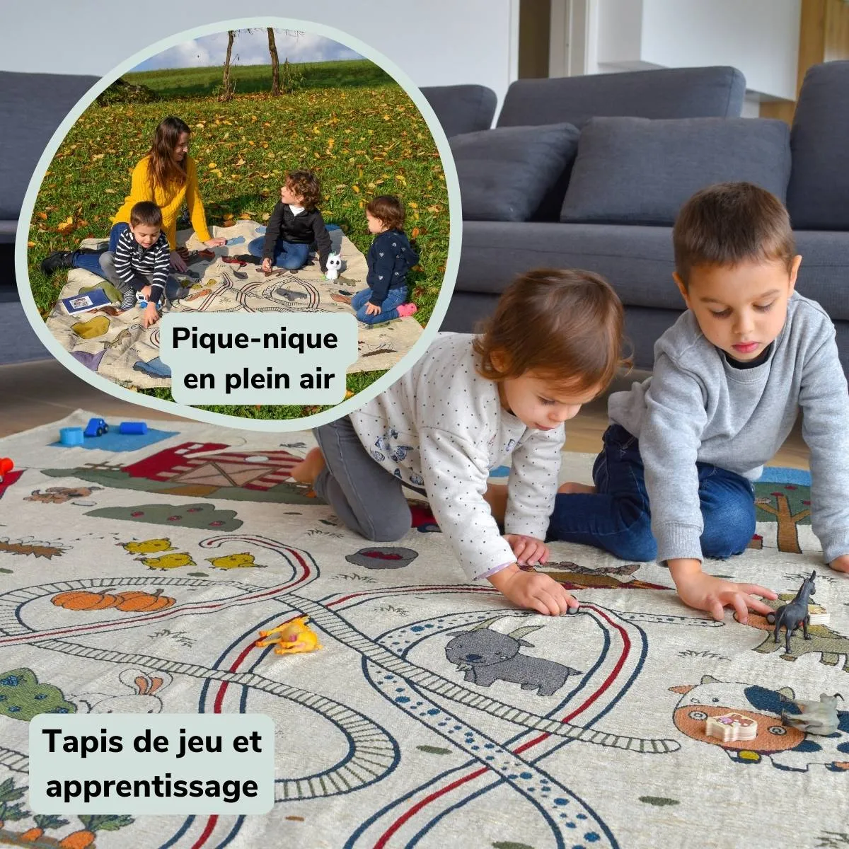 BabyFarm Dinamico - Tapis de jeu intérieur / extérieur