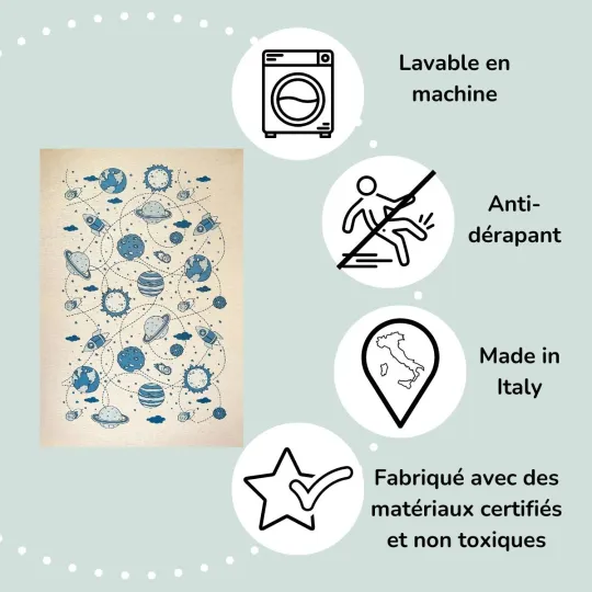 Tapis Chambre Enfants et Bébés | Espace et Planètes