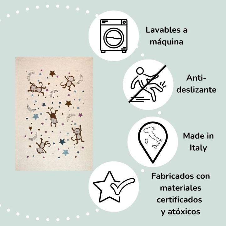 Tappeto d'arredo cameretta bambino scimmia