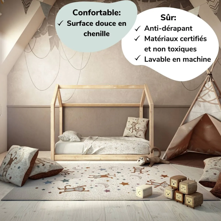Tappeto d'arredo cameretta bambino scimmia