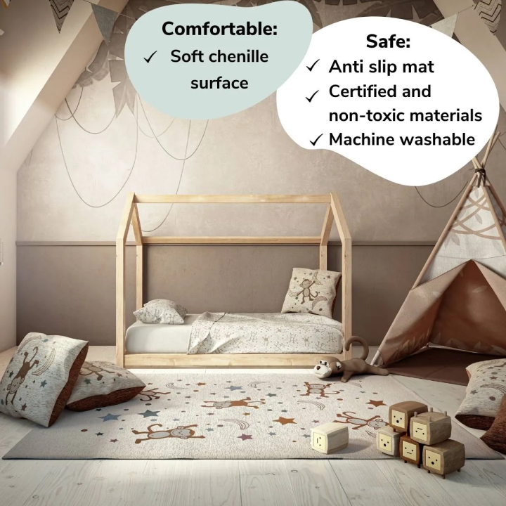 Tappeto d'arredo cameretta bambino scimmia