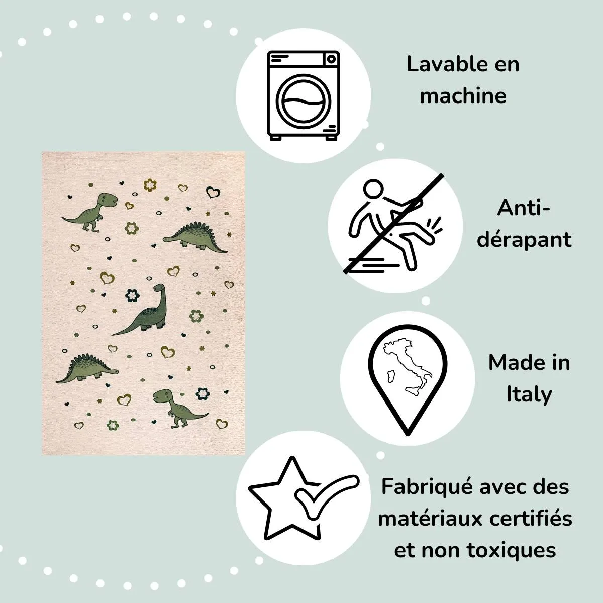 Tapis Chambre Enfants et Bébés | Dinosaure