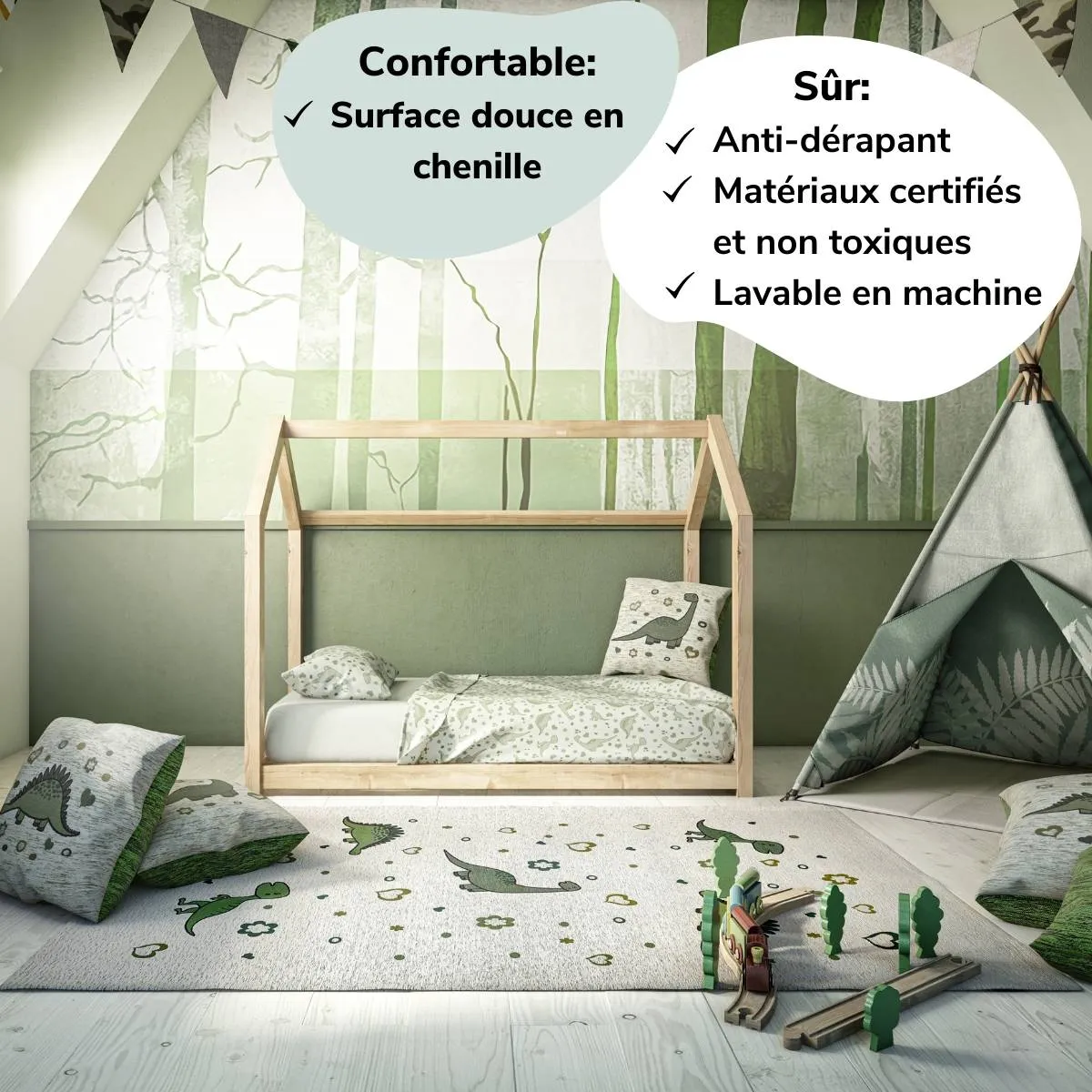 Tapis Chambre Enfants et Bébés | Dinosaure