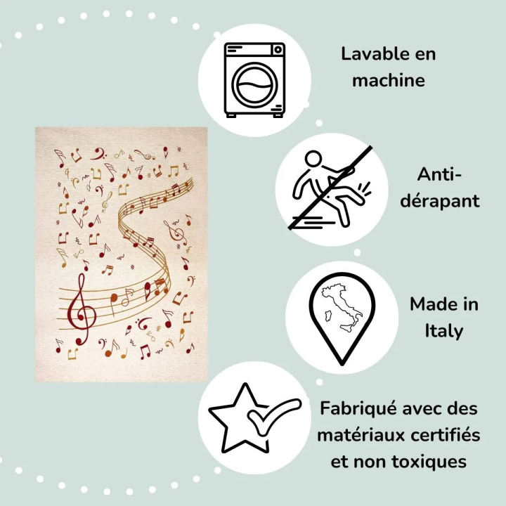 Tappeto d'arredo cameretta bambino musica