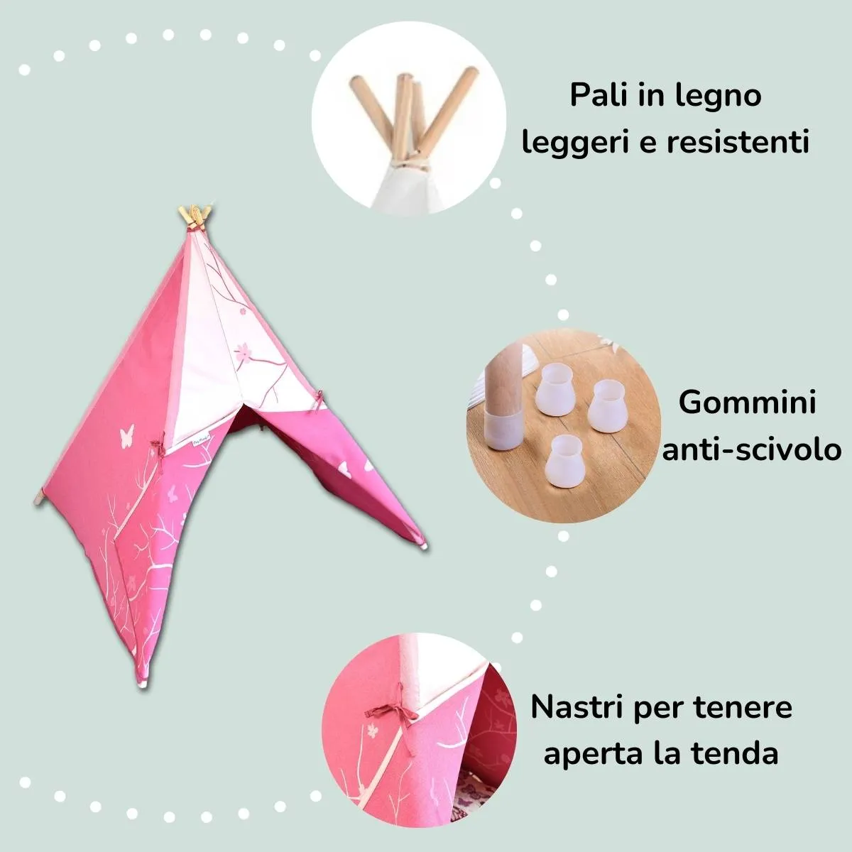 Tenda gioco indiano Teepee per bambini