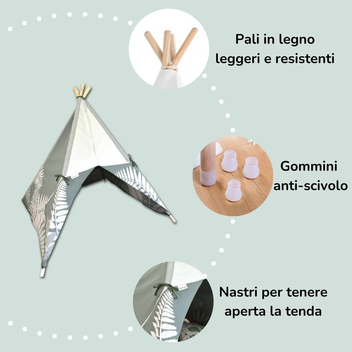 Tenda gioco indiano Teepee per bambini