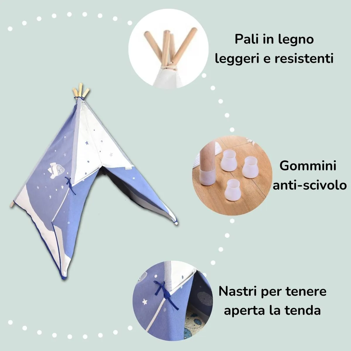 Tenda gioco indiano Teepee per bambini