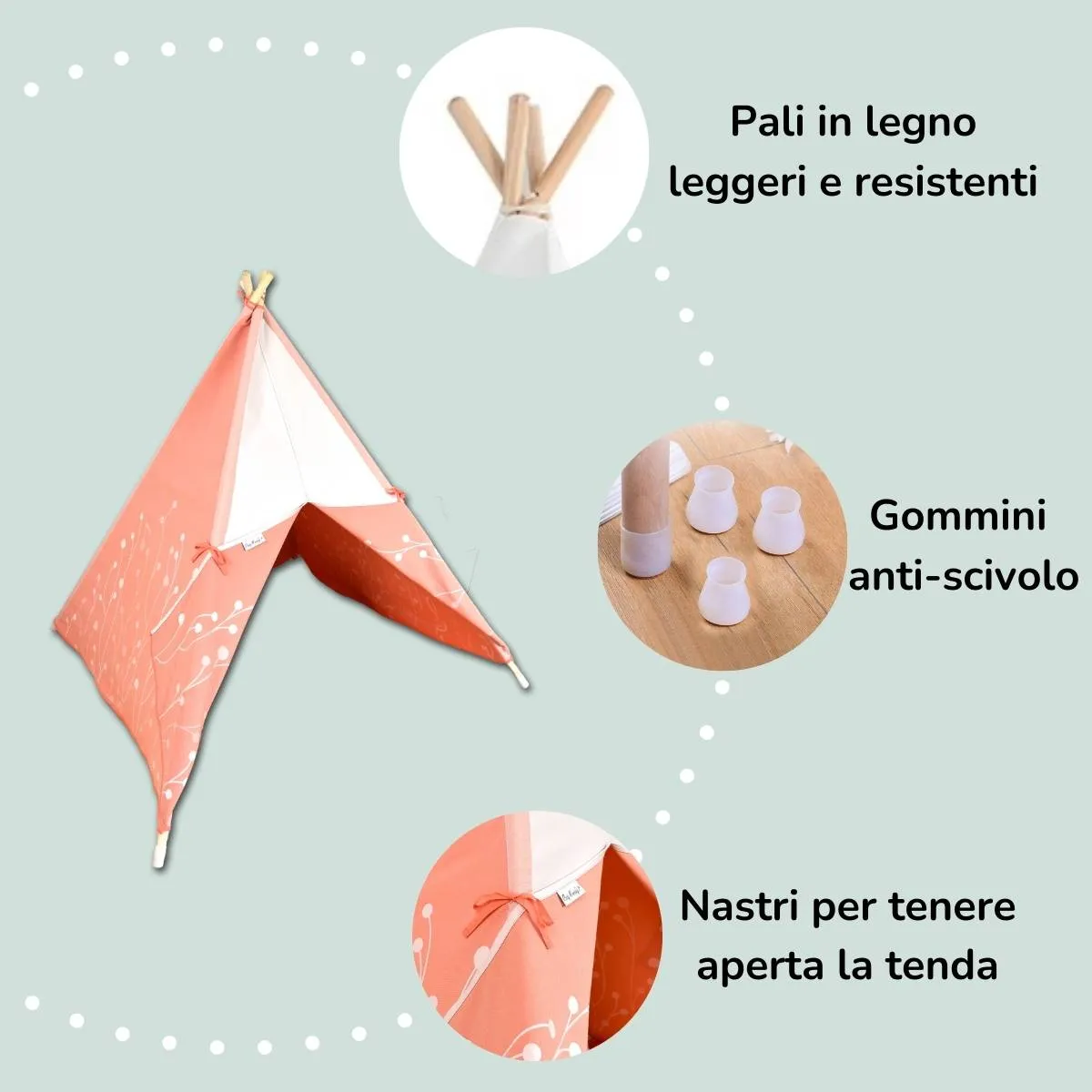 Tenda gioco indiano Teepee per bambini