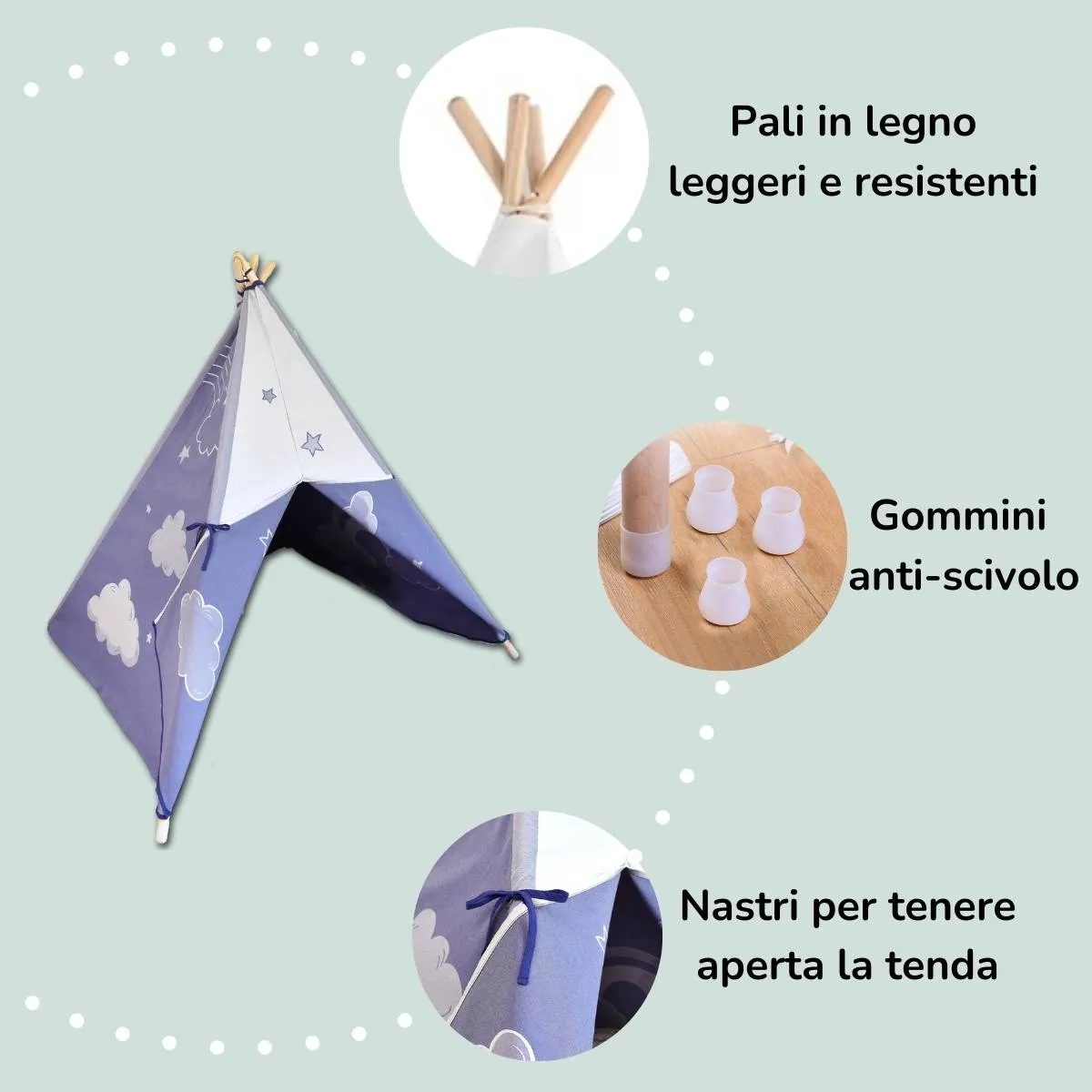 Tenda gioco indiano Teepee per bambini