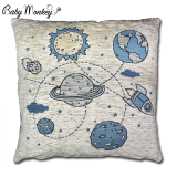 Housse de Coussin Pouf CHAMBRE D’ENFANT  planètes et espace