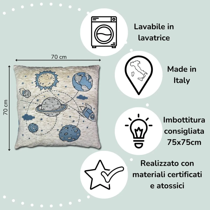 Fundas de Cojin infantiles con planetas y espacio