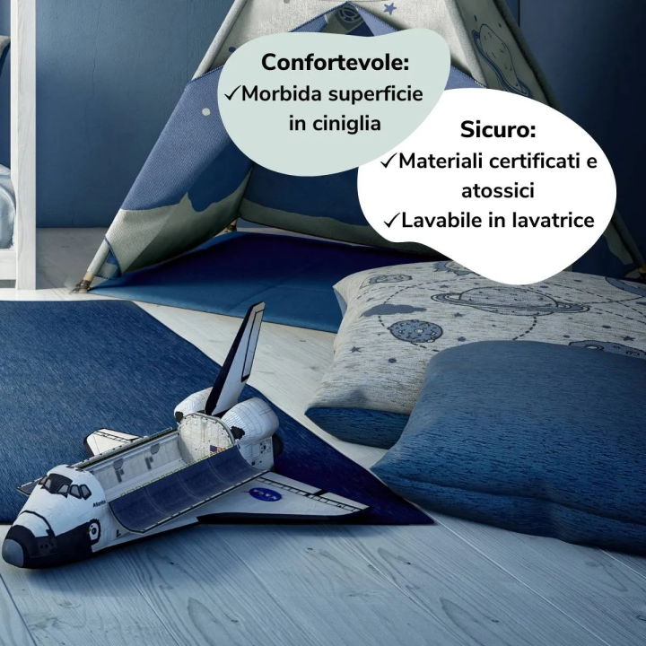 Pouf-Kissenbezug für Kinderzimmer Junge Planeten und Weltraum