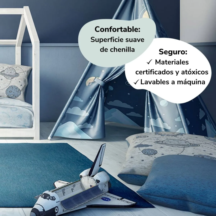 Pouf-Kissenbezug für Kinderzimmer Junge Planeten und Weltraum