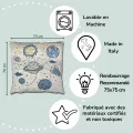 Housse de Coussin Pouf CHAMBRE D’ENFANT  planètes et espace