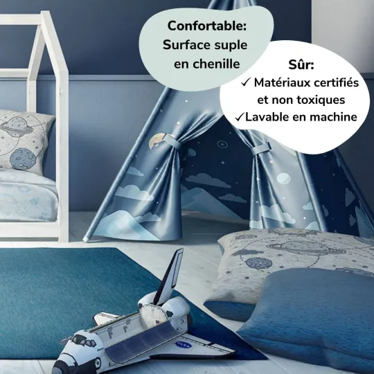 Housse de Coussin Pouf CHAMBRE D’ENFANT  planètes et espace