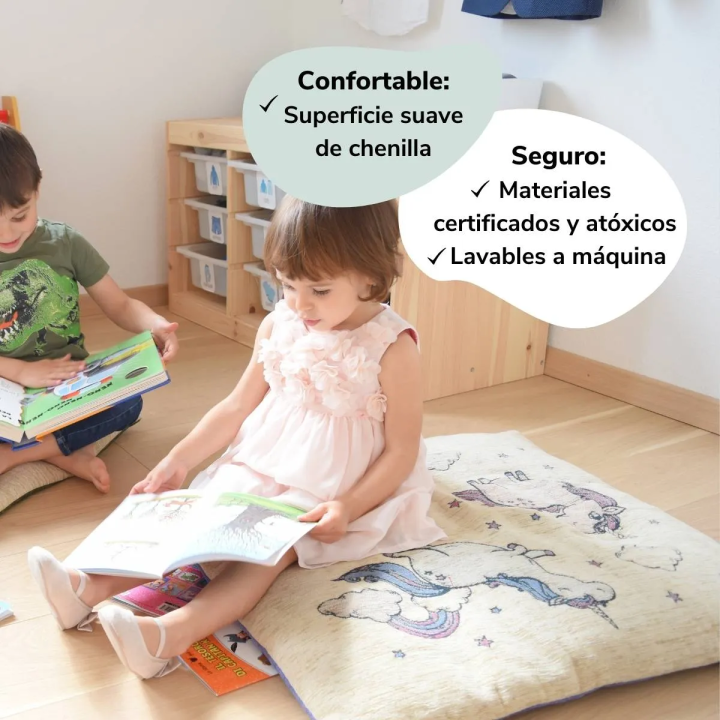 Housse de Coussin Pouf CHAMBRE D’ENFANT  licorne