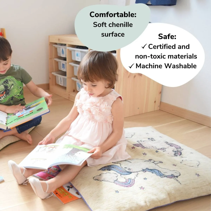 Housse de Coussin Pouf CHAMBRE D’ENFANT  licorne