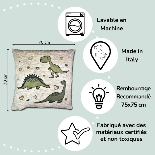 Housse de Coussin Pouf CHAMBRE D’ENFANT  dinosaure