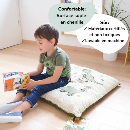 Housse de Coussin Pouf CHAMBRE D’ENFANT  dinosaure