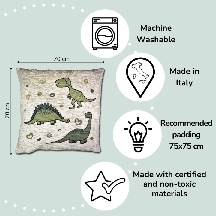 Fundas de Cojin Infantiles con dinosaurios