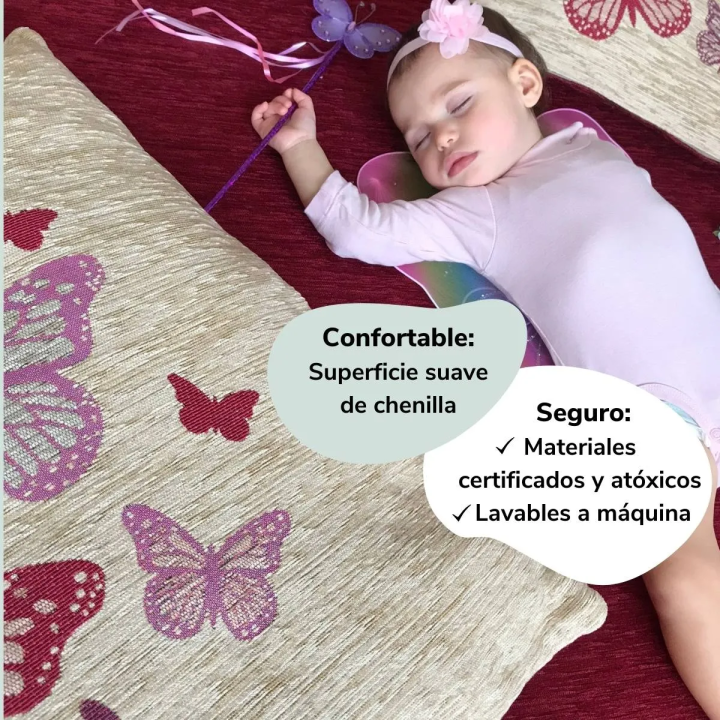 Pouf-Kissenbezug für Kinderzimmer Junge Schmetterling
