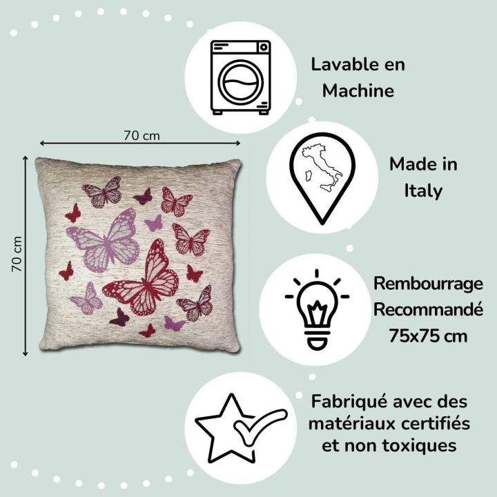 Pouf-Kissenbezug für Kinderzimmer Junge Schmetterling