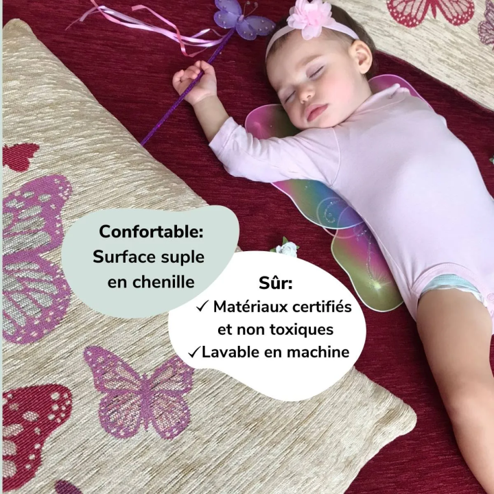 Pouf-Kissenbezug für Kinderzimmer Junge Schmetterling