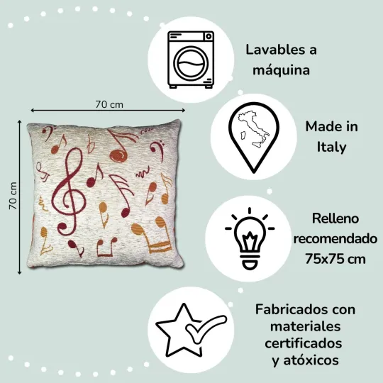 Fundas de Cojin infantiles con notas musicales