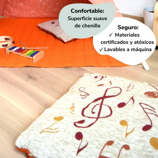 Trío de Fundas de Cojines Infantiles - Notas Musicales