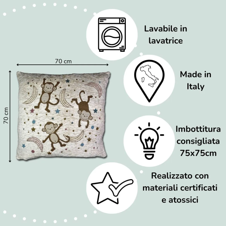 Fundas de Cojin infantiles con monos
