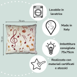 Fundas de Cojin infantiles con notas musicales