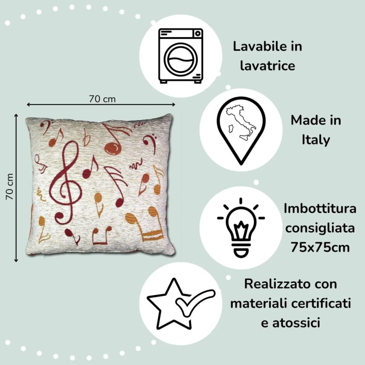 Fundas de Cojin infantiles con notas musicales