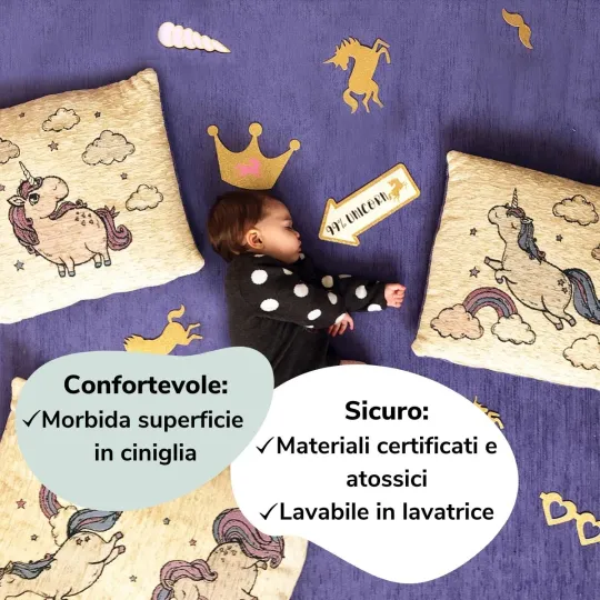 Cuscino per cameretta bambina unicorno