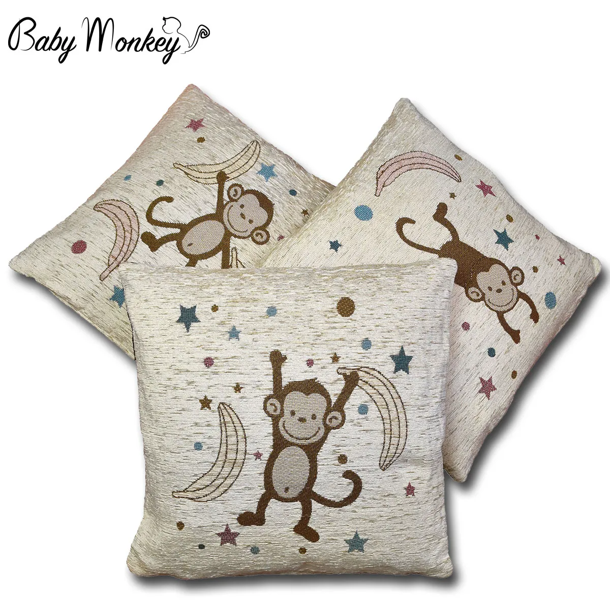 Little Monkey - Trio of Cushion Covers for children