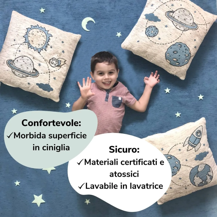Space and Planet Trio of Cushion Covers for kids' room