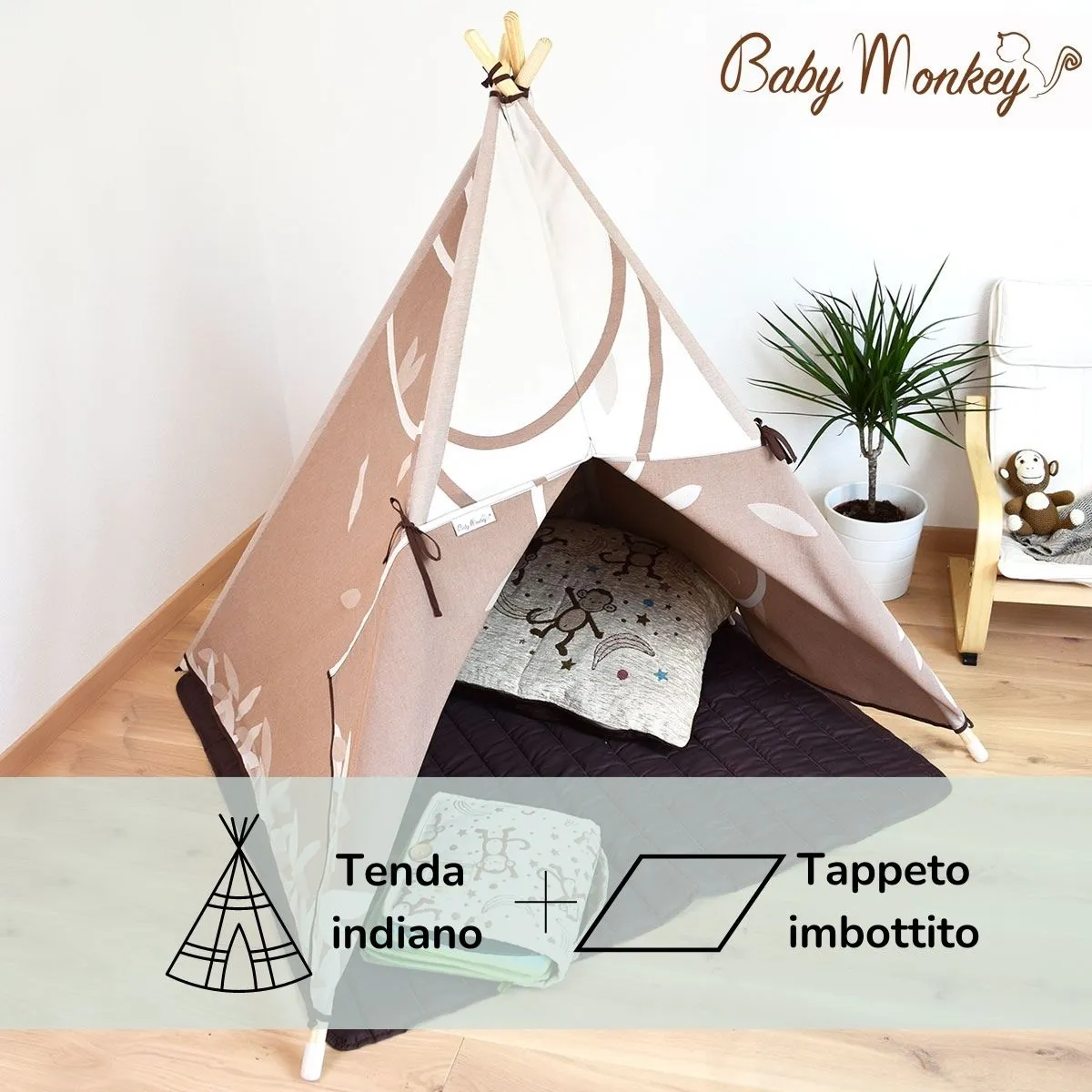 LittleMonkey - Set Tenda indiano Teepee