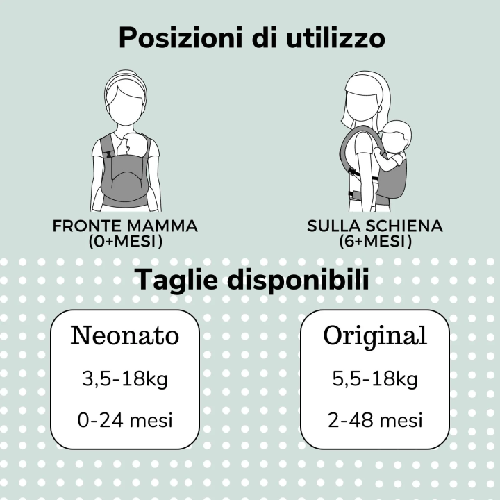 Marsupio ergonomico BabyMonkey Regolo | Dalla nascita