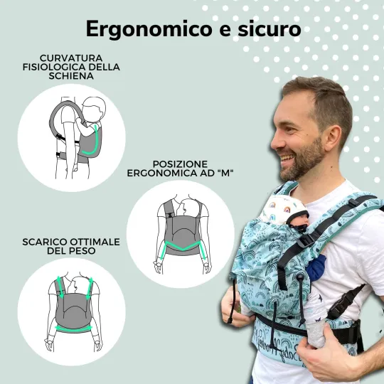 Rainbow  Regolo Mochila Portabebés Ergonómica