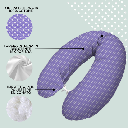Pregnancy & Nursing Pillow - Violet Pois