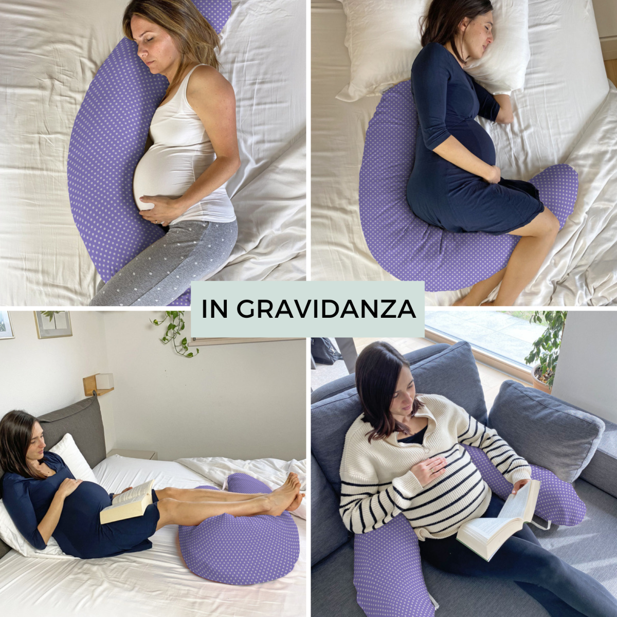 Pregnancy & Nursing Pillow - Violet Pois