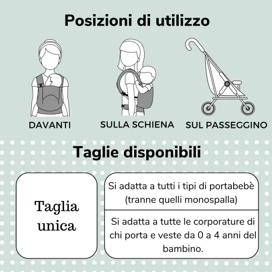 Cover Babywearing Mezza Stagione - Grigio chiaro