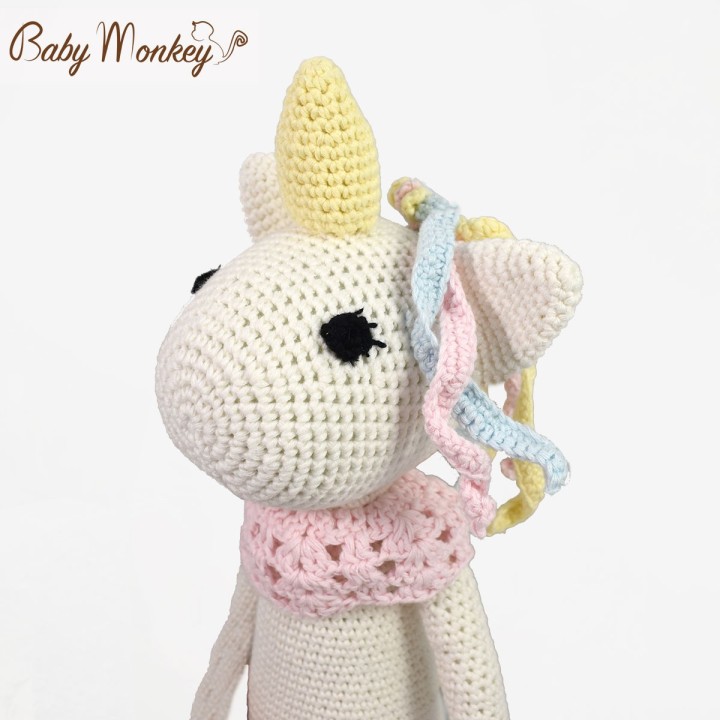 Peluche pupazzo bambino e neonato unicorno