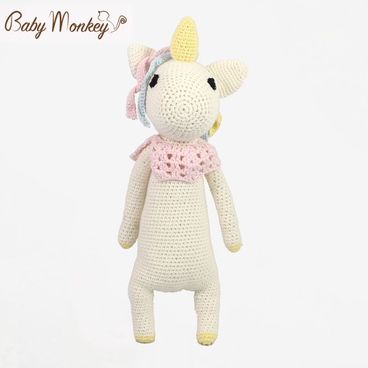 Peluche pupazzo bambino e neonato unicorno