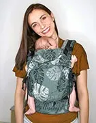 Marsupio Porta Bebè Urban Chic, Grigio, Da 3 A 24 Mesi, 2 In 1, Con Cappuccio
