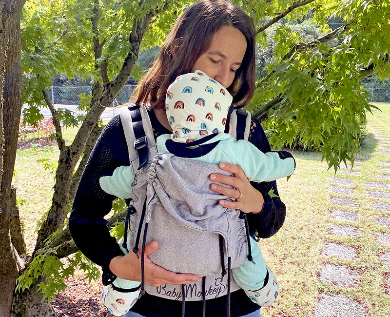 Sac à dos bébé en coton - Monkey