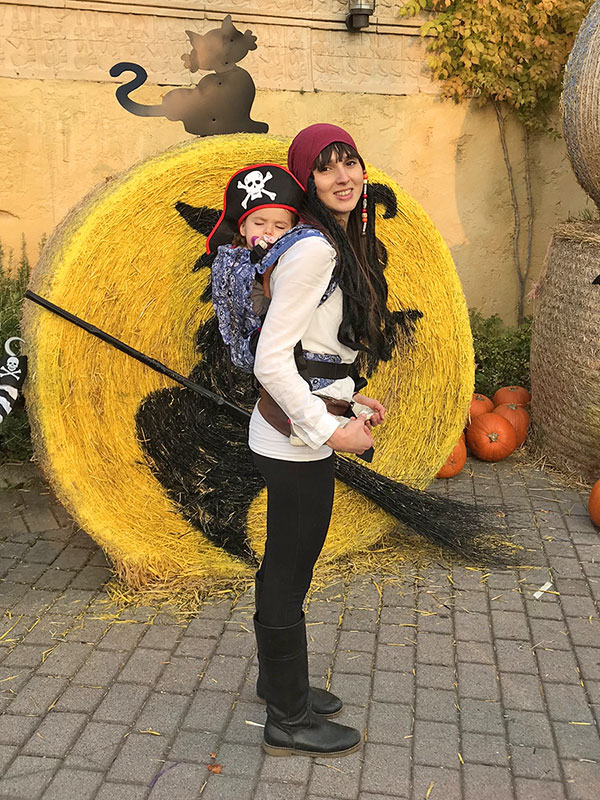 travestimento halloween babywearing