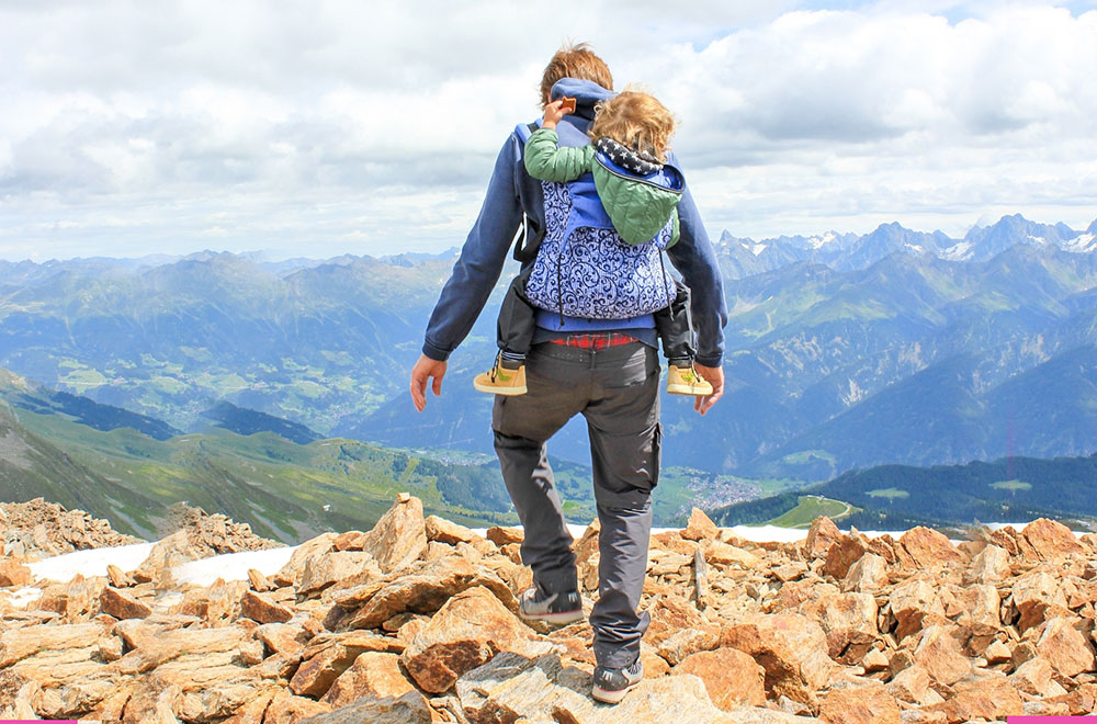 montagna con bambini