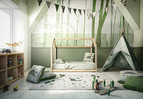 textiles for kids dinos